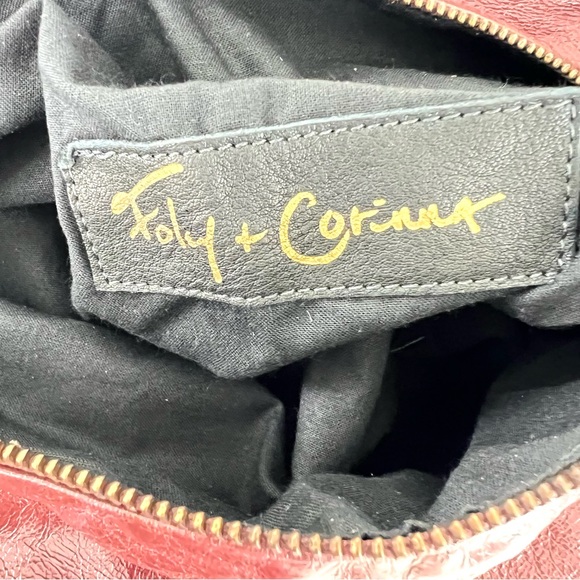 FOLEY + CORINNA Brownish Leather Gold Hardware Unique Large Shoulder Bag Satchel - Picture 9 of 16